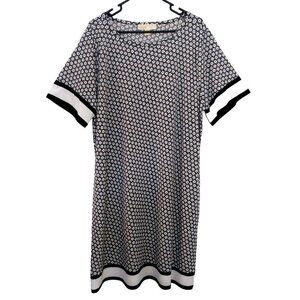 Michael Kors Women's Sheath Dress Black & White Floral Knee Length - 2X  NWT